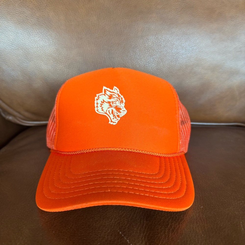 Darc Sport Orange Trucker Hat with Wolf Logo
